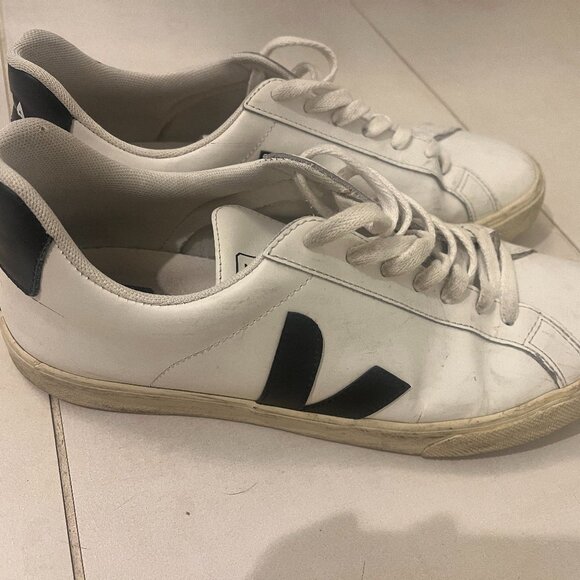Men\'s Campo Low Top Leather Sneakers White/Black Size 9 US Pre-Owned main image 6